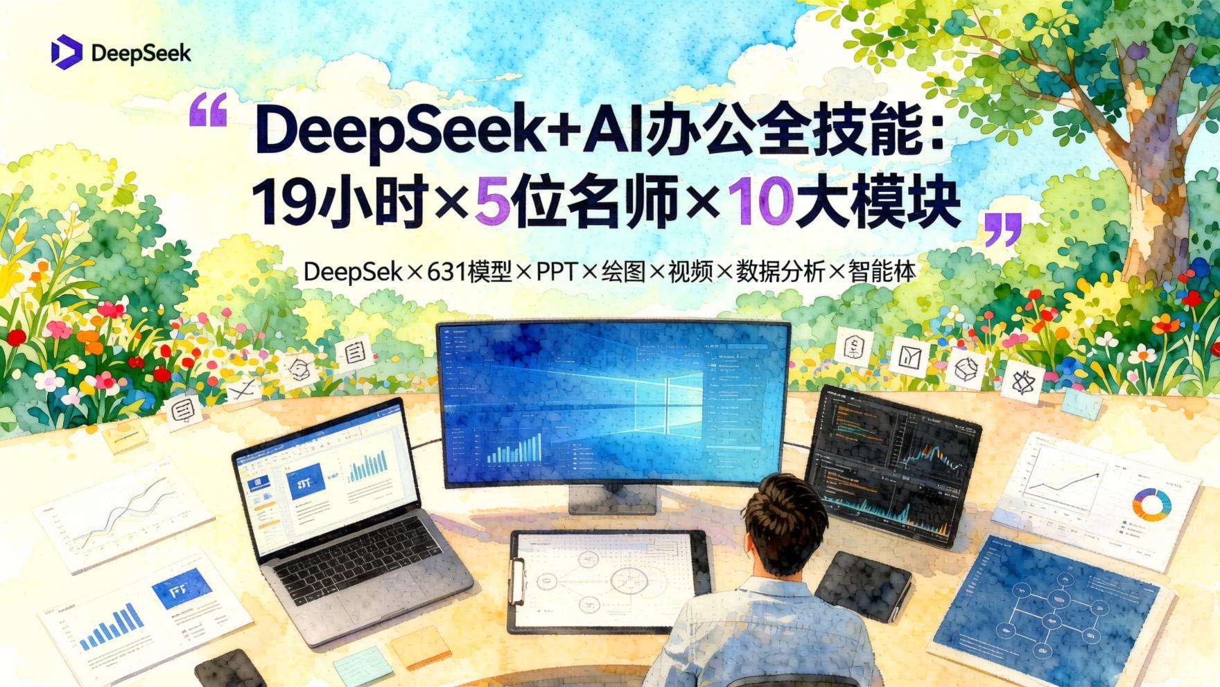 AI办公全场景实战：DeepSeek+五大神器，从绘图到智能体一网打尽（哈）- 哈蒙副业社
