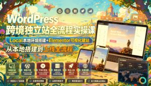 WordPress跨境独立站零基础搭建指南：Local本地环境+Elementor可视化，从搭建到上线全流程（哈）- 哈蒙副业社