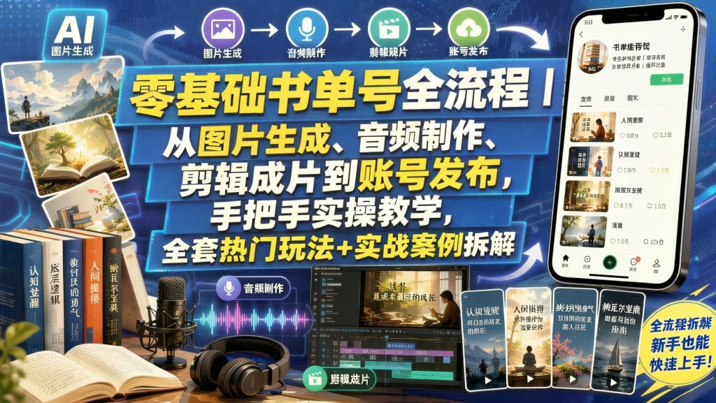 零基础书单号速成指南：图片生成到成片发布，手把手打通全流程变现（哈）- 哈蒙副业社