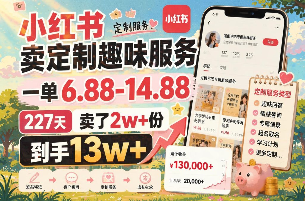 小红书定制趣味服务实操：卡通配音视频制作，低客单价高复购，完整起号流程（哈）- 哈蒙副业社