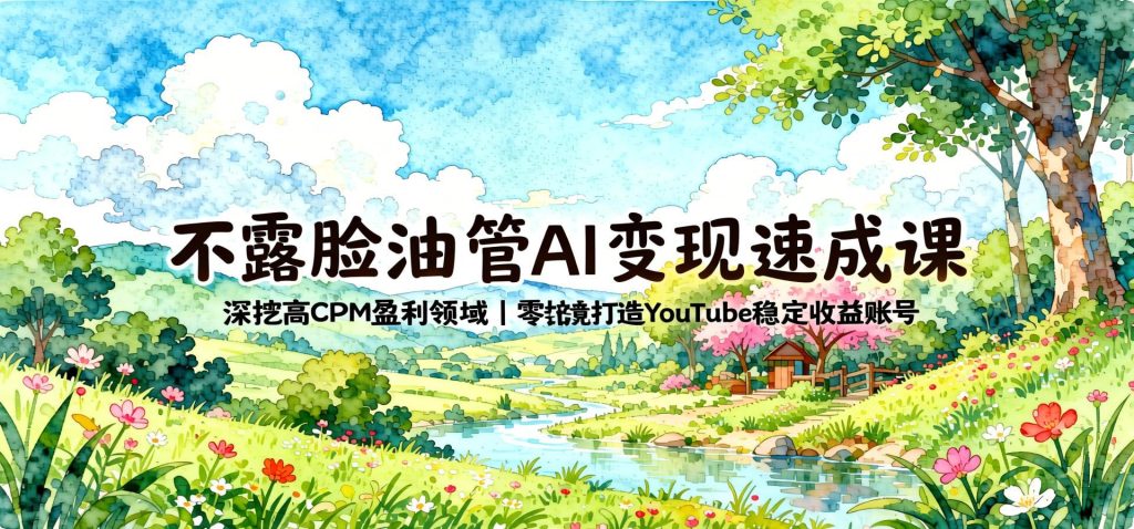 不露脸AI玩转YouTube：零出镜深挖高收益赛道，4小时学会稳定变现（哈）- 哈蒙副业社