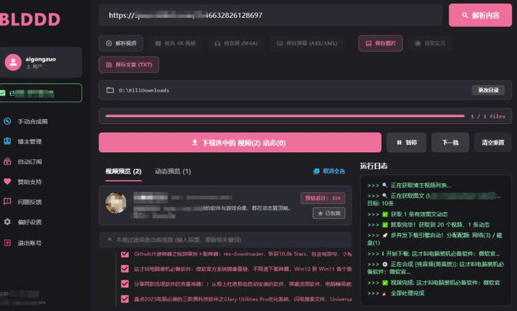 图片[2]- 哔哩哔哩b站视频最新下载工具，支持合集下载，字幕、声音下载，BLDDD- 哈蒙副业社