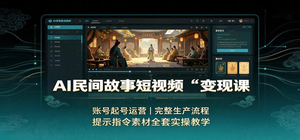 AI民间故事短视频实操教程：起号运营到发布全流程拆解（哈）- 哈蒙副业社