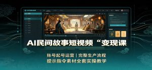 AI民间故事短视频实操教程：起号运营到发布全流程拆解（哈）- 哈蒙副业社
