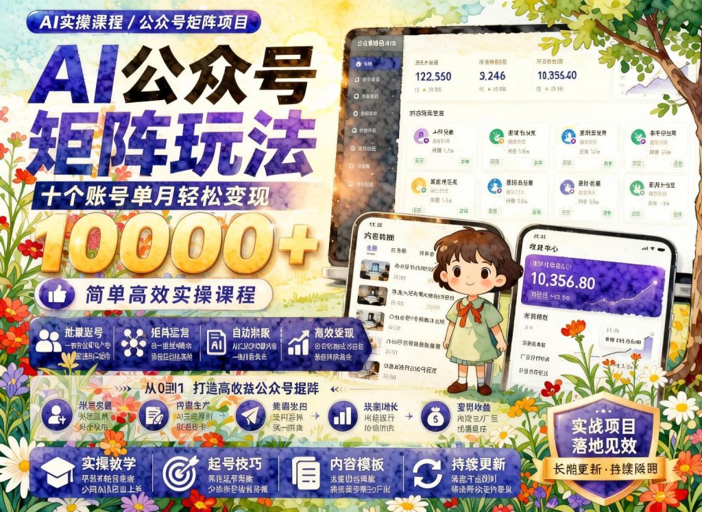 AI公众号矩阵玩法：三分钟生成爆文，多账号运营实操（哈）- 哈蒙副业社