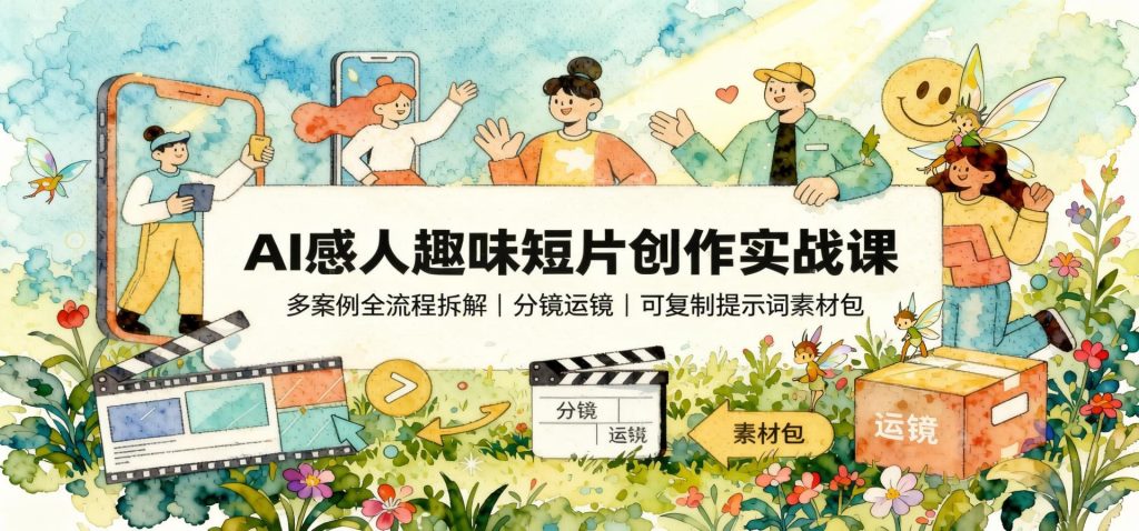 AI情感短片创作实操课：全流程拆解+可复制提示词素材（哈）- 哈蒙副业社