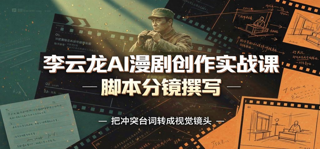 AI漫剧创作实战课：李云龙角色人设还原、分镜脚本与成片制作全流程（哈）- 哈蒙副业社