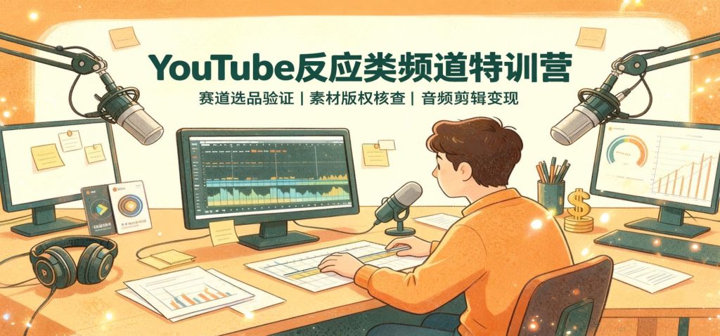 YouTube反应频道实操课：赛道筛选、版权核查与音频变现全流程拆解（哈）- 哈蒙副业社