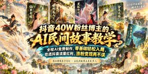 抖音40万粉丝博主AI民间故事实操教学：免费工具批量产出，零基础轻松起号涨粉（哈）- 哈蒙副业社