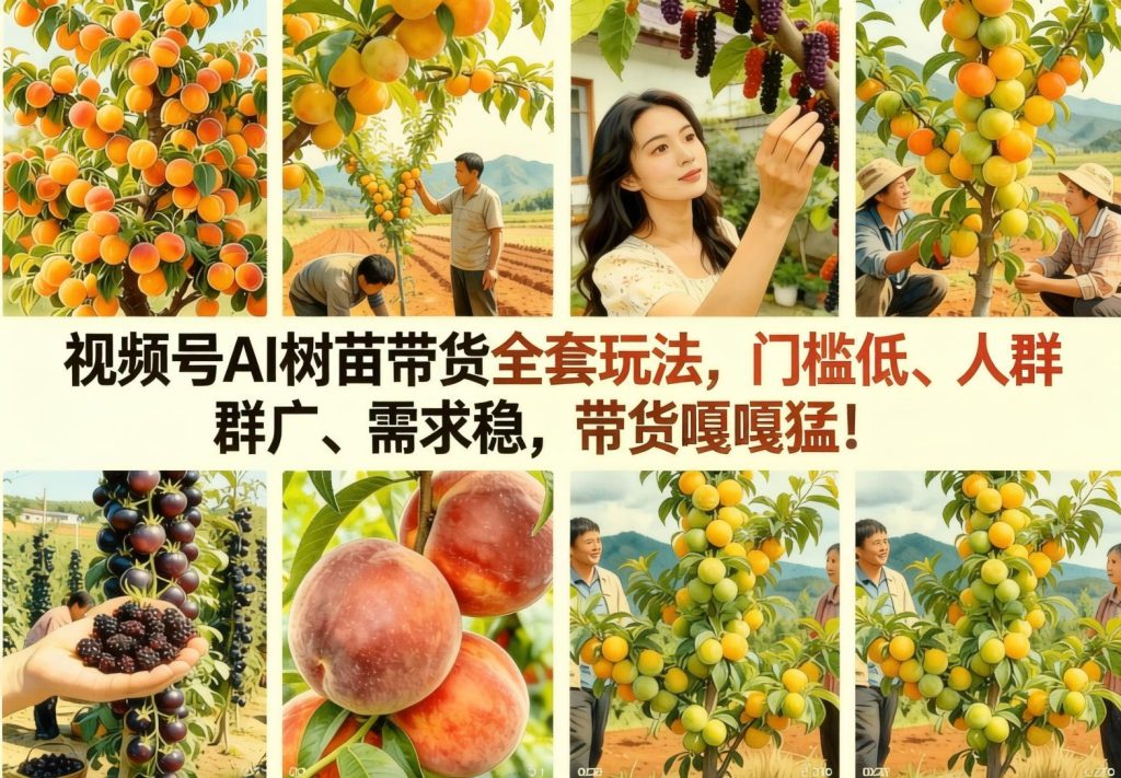 图片[1]- 视频号AI树苗带货实操课：免费工具批量产出，一部手机轻松起号出单（哈）- 哈蒙副业社