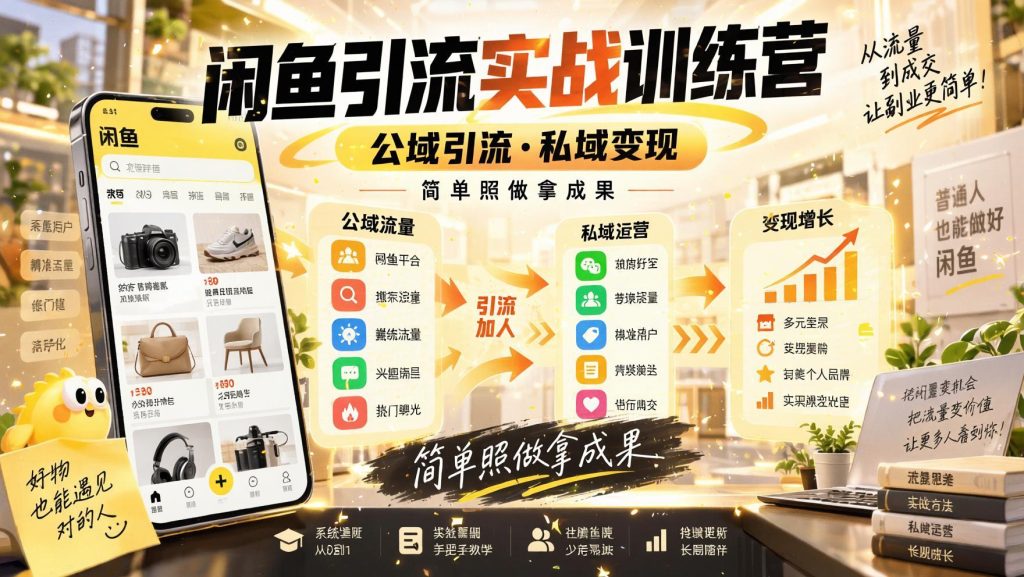 图片[1]- 闲鱼公域引流私域变现实操训练营：保姆级陪跑，一部手机照做拿结果（哈）- 哈蒙副业社