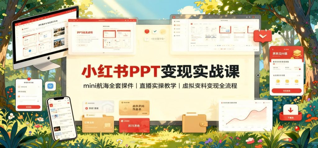 图片[1]- 小红书PPT虚拟资料项目，全套课件+直播实操，虚拟资料变现全流程拆解（哈）- 哈蒙副业社