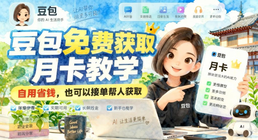 图片[1]- 豆包免费获取月卡教学，自用省钱，也可以接单帮人获取- 哈蒙副业社