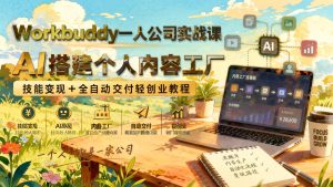 Workbuddy一人公司实战课：AI内容工厂搭建与技能产品化自动交付（哈）- 哈蒙副业社