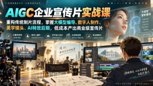 AIGC企业宣传片实战课：大模型编导+数字人+AI特效，低成本做出商业级短片（哈）- 哈蒙副业社
