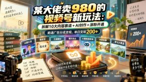 视频号分成计划新玩法:10大内容赛道搭配AI创作,涨粉开通与广告分成拆解(哈)- 哈蒙副业社