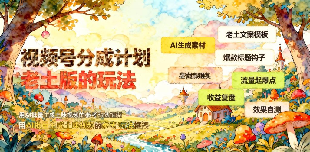 图片[1]- 视频号分成计划“老土版”玩法：纯AI生成，靠互动拉流量，越土越有戏（哈）- 哈蒙副业社