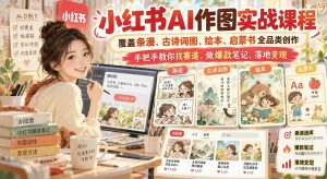 小红书AI作图实战课：条漫古诗词绘本启蒙书全品类创作与爆款笔记（哈）- 哈蒙副业社
