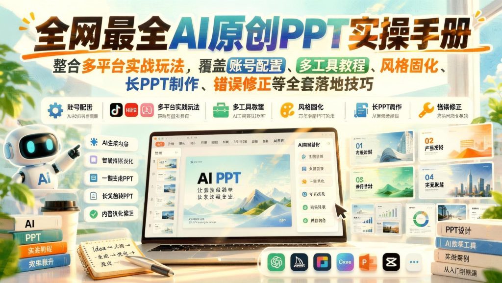 图片[1]- AI原创PPT实操课：多平台工具+风格固定+长页突破+可编辑转换全流程（哈）- 哈蒙副业社
