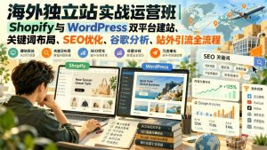 跨境独立站从建站到引流：Shopify+WordPress+SEO+谷歌分析全流程实战（哈）- 哈蒙副业社