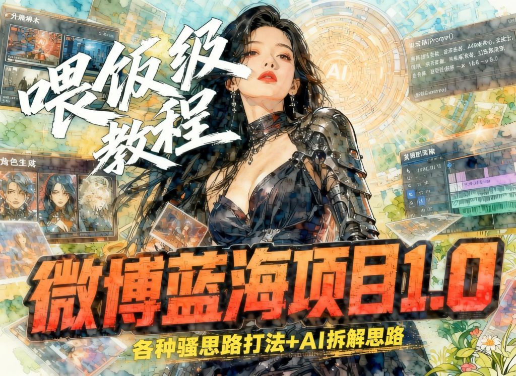 图片[1]- 微博蓝海拉新项目：多玩法思路与AI引流实操拆解（哈）- 哈蒙副业社