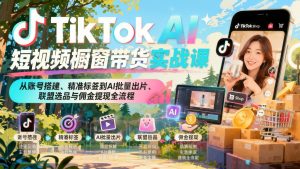TikTok AI短视频橱窗带货全链路：账号养成、标签打准、AI出片、联盟选品与佣金提现（哈）- 哈蒙副业社