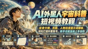 AI外星人宇宙科普短视频：分镜+洗稿+人物场景提示词模板，新手也能直接上手（哈）- 哈蒙副业社
