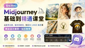轻松学AI Midjourney:从账号注册、指令关键词到面料LOGO角色商业设计实战(哈)- 哈蒙副业社
