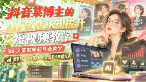 女性认知提升短视频AI实战：文案剪辑起号与商单伙伴计划全流程（哈）- 哈蒙副业社