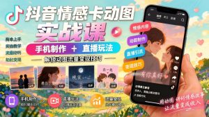 抖音情感卡动图教程：手机制作+直播特效玩法，新手快速上手（哈）- 哈蒙副业社