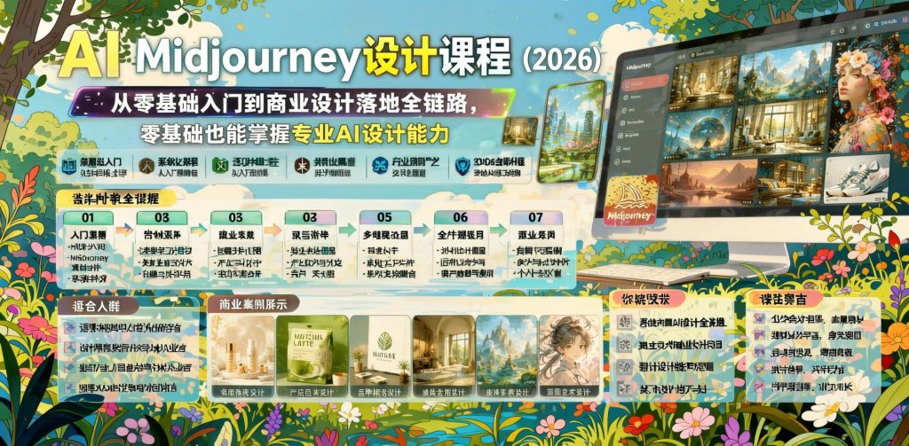 图片[1]- 2026 AI Midjourney设计全链路课：零基础到商业落地实战（哈）- 哈蒙副业社