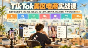TikTok美区电商实战全链路：账号起号+小店发货+选品达人+直播投流+独立站私域（哈）- 哈蒙副业社
