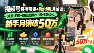 视频号直播带货微付费进阶实战:微信豆投放+流量优化,新手也能跑通高投产直播间(哈)- 哈蒙副业社
