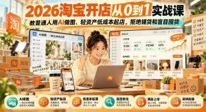 2026淘宝开店从0到1实战:普通人用AI做图轻资产起店,不铺货不囤货(哈)- 哈蒙副业社