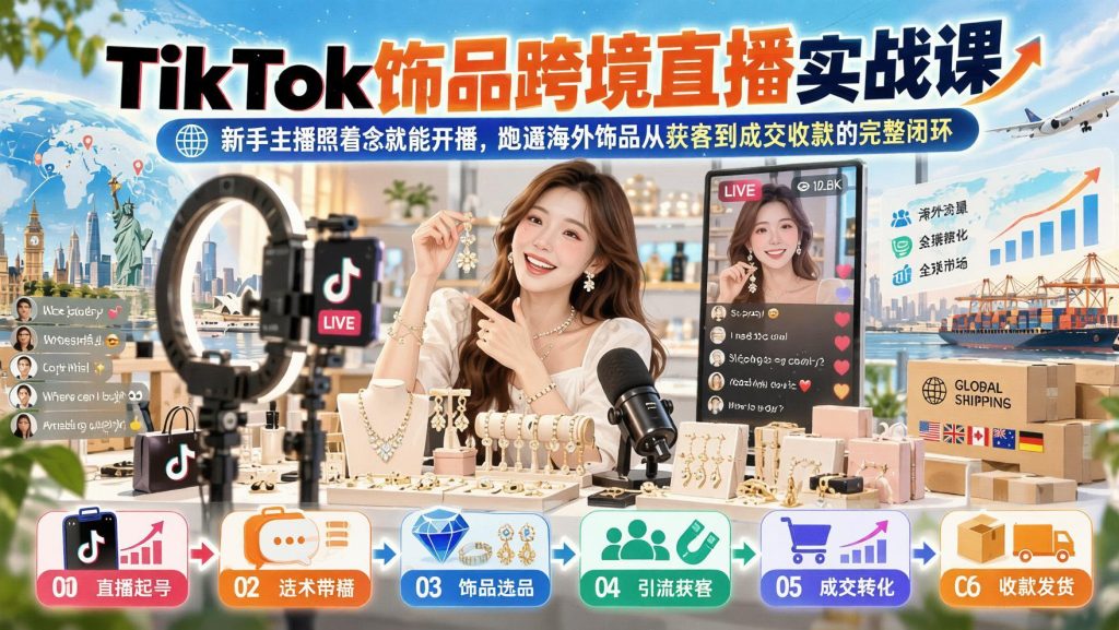 图片[1]- TikTok饰品跨境直播实操课：从零基础到完整闭环的入门指南（哈）- 哈蒙副业社