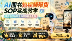 AI图书短视频带货SOP实战：视频号书单号选品、AI成片与带货闭环全解析（哈）- 哈蒙副业社