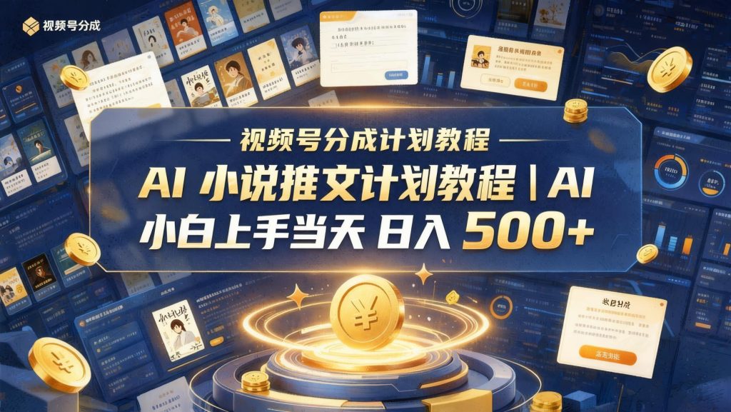 图片[1]- 最新视频号分成计划教程｜AI小说推文3.0，小白上手快，批量出片（哈）- 哈蒙副业社