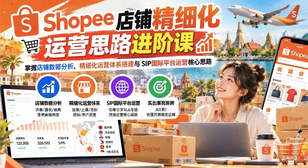 图片[1]- Shopee虾皮进阶运营课：数据驱动精细化运营与SIP国际平台拓展（哈）- 哈蒙副业社