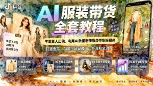 抖音AI服装带货全套实操课:不靠真人出镜,批量制作服装带货短视频(哈)- 哈蒙副业社