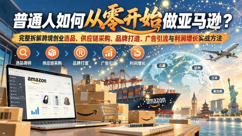 图片[1]- 亚马逊从0到1实战课：选品、供应链、品牌打造与广告引流全流程（哈）- 哈蒙副业社
