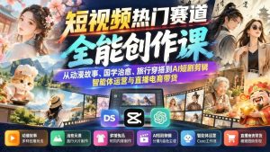 2026年AI短视频全能创作课：从动漫故事到直播带货的完整学习路径（哈）- 哈蒙副业社