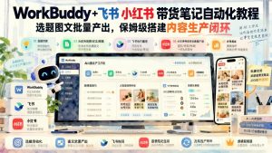 WorkBuddy+飞书小红书带货笔记自动化：选题图文批量产出，内容生产闭环搭建（哈）- 哈蒙副业社