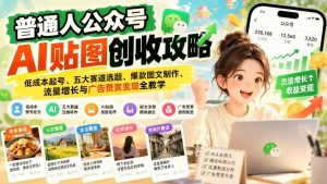 公众号贴图AI图文系统课：AI批量做贴图爆文，公众号广告与赞赏开通实操（哈）- 哈蒙副业社