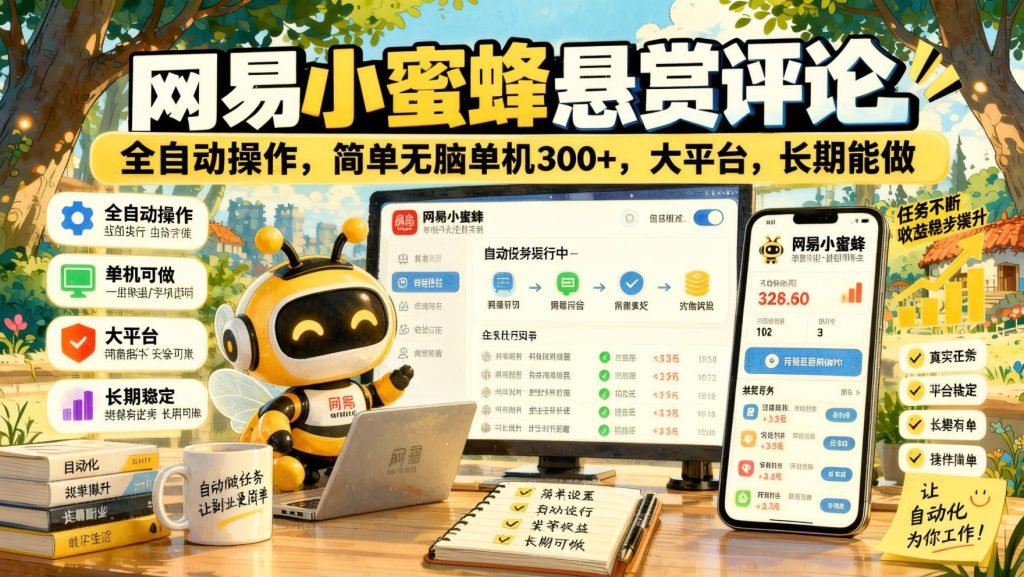 图片[1]- 网易小蜜蜂悬赏评论自动化玩法｜AI生成回复批量答题，大平台长期项目（哈）- 哈蒙副业社