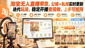 淘宝无人直播带货实战|公域私域迭代玩法,一台电脑搭建日不落直播间可矩阵(哈)- 哈蒙副业社