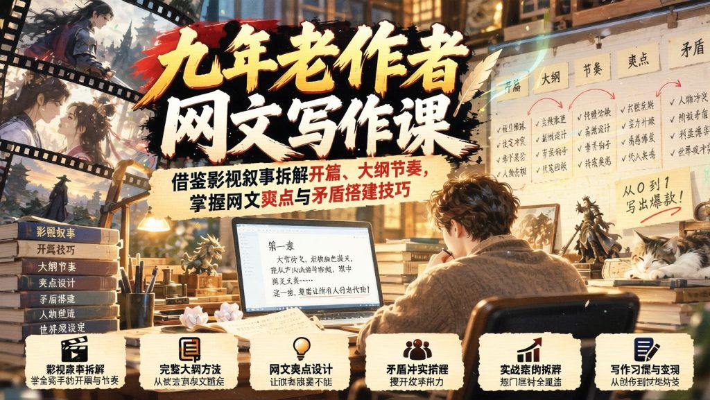 图片[1]- 网文开篇留不住人？九年老作者用影视叙事讲透大纲节奏与爽点矛盾（哈）- 哈蒙副业社
