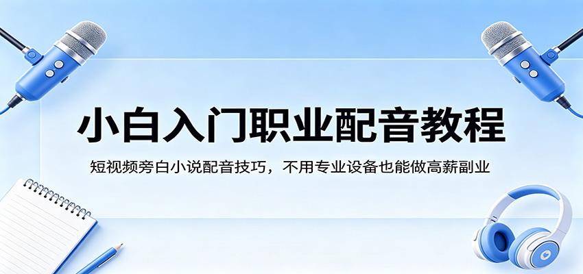 小白职业配音入门教程 短视频小说配音副业（哈）- 哈蒙副业社