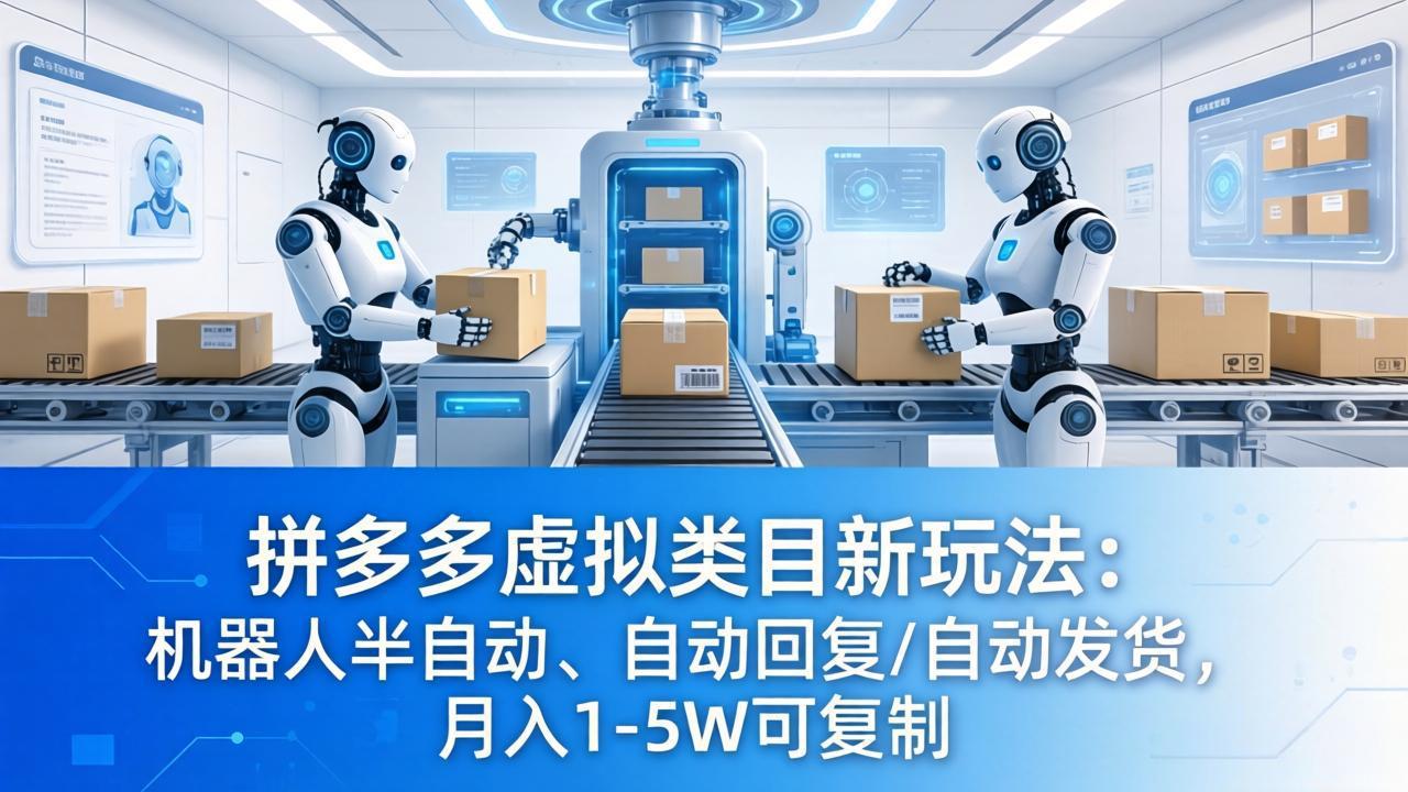 拼多多虚拟类目新玩法 自动回复发货可复制（哈）- 哈蒙副业社