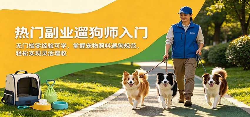 零基础遛狗师副业入门教程 宠物照料实操教学（哈）- 哈蒙副业社
