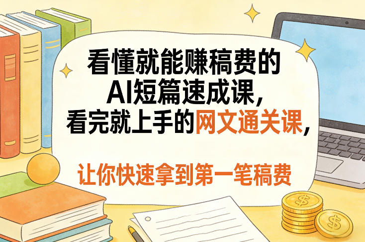 AI短篇速成+网文通关课 新手快速拿稿费（哈）- 哈蒙副业社